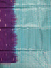 Violet Semi Tussar Silk Saree with Rain Drop Design on the Body without Border