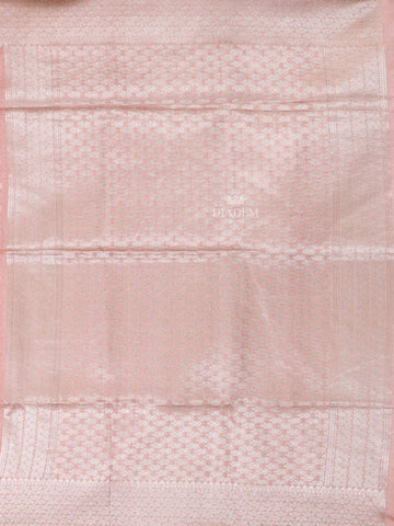 Light Peach Semi Tussar Silk Saree with Dot Design on the Body with Designed Border - Diadem