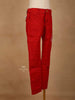 Red Cotton Blend Denim Pants for Girls - Diadem