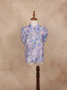 Multicolor Gradient Top with Big Notch Collar Overlap - Diadem