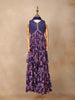 Purple Georgette Palazzo Salwar Suit Adorned with Floral Prints and Embroidery, Paired with Dupatta - Diadem
