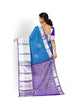 Blue Pure Kanchi Pattu Saree with Zari Butta on the Body and Contrast Zari Border
