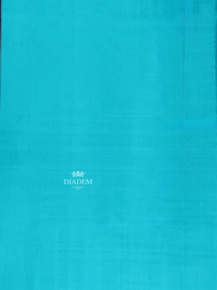 Ink Blue Pure Kanchipuram Pattu Saree with Stripes on the body and Without Border - Diadem