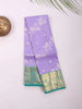 Lavender Pure Kanchipuram Bridal Silk Saree with Peacock Motif on the body and Contrast Zari Border
