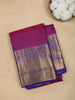 Purple Stripes Woven Pure Kanchipuram Silk Saree - Diadem