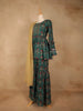 Dark Green Georgette Sharara Suit with Floral Prints, Paired with Dupatta - Diadem