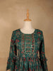 Dark Green Georgette Sharara Suit with Floral Prints, Paired with Dupatta - Diadem