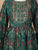 Dark Green Georgette Sharara Suit with Floral Prints, Paired with Dupatta - Diadem