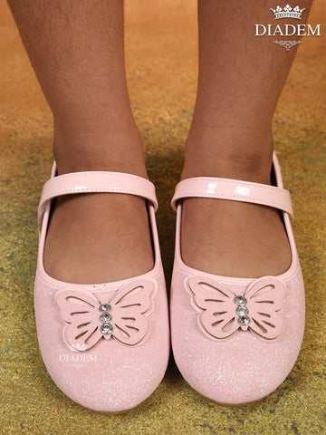 Pink Ballerina Flats with Glitters - Diadem