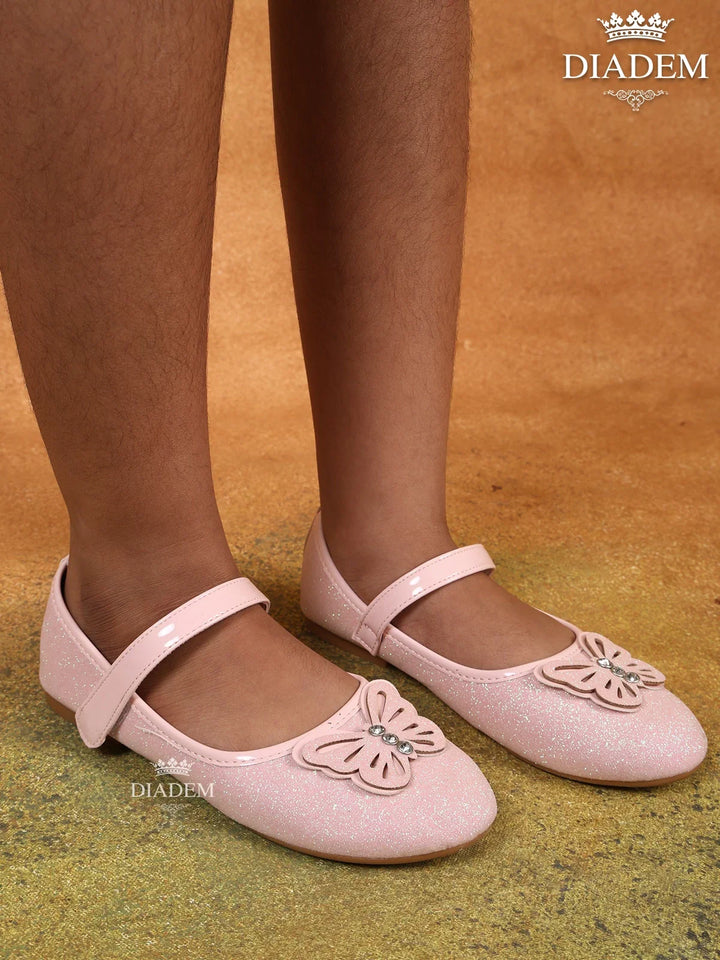 Pink Ballerina Flats with Glitters - Diadem