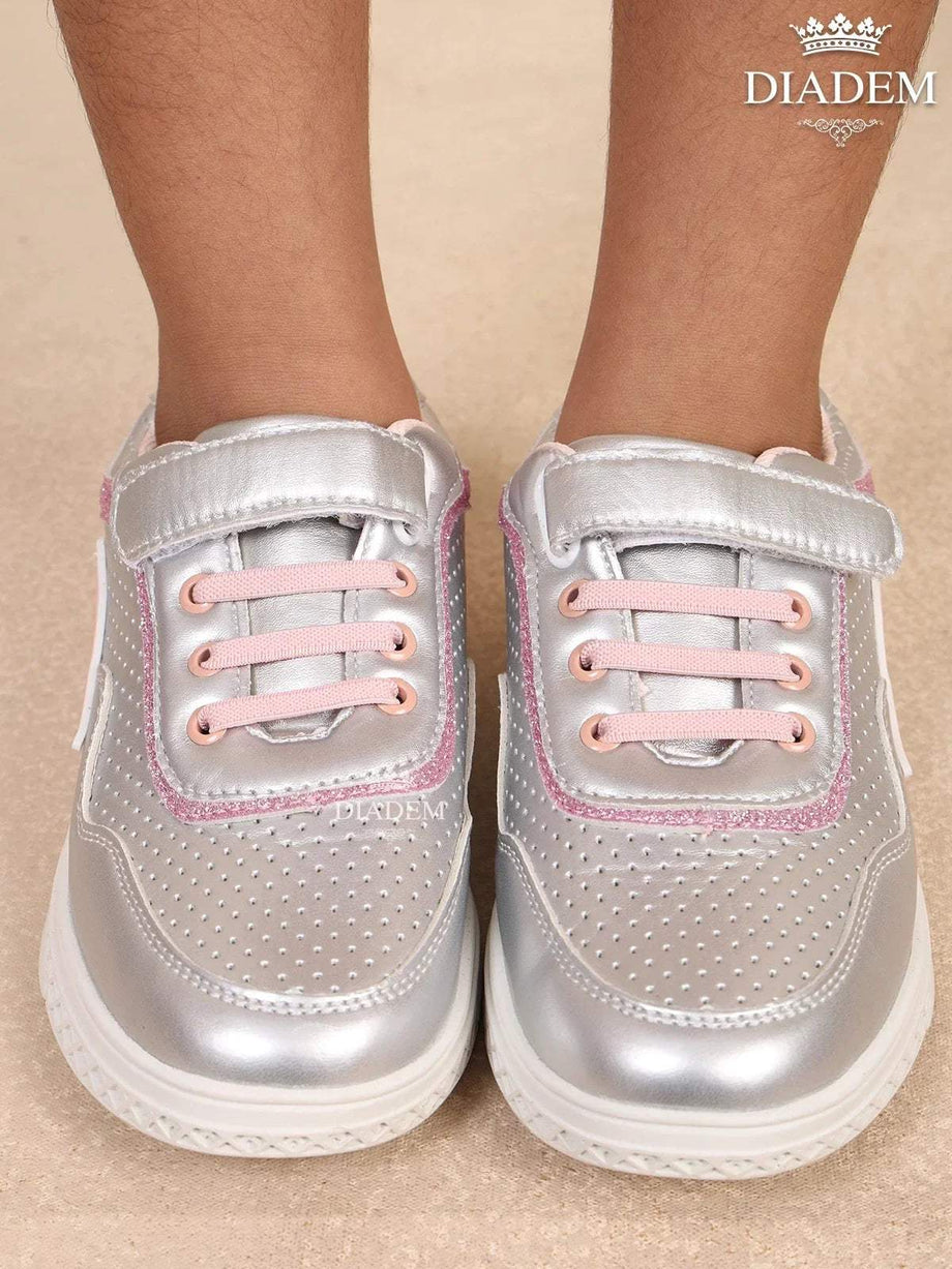 Fancy Silver Sneakers for Girls
