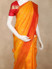 Orange Floral Butta Woven Kanchipuram Silk Saree with Zari Border