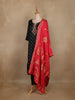 Black  Floral Designed Silk Salwar Suit
