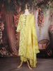 Lime Green Floral Printed Cotton Salwar Suit with Dupatta