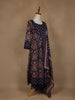 Navy Blue Floral Design Printed Cotton Salwar Suit - Diadem