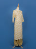 Beige & Mustard Leaf Printed Cotton Salwar Suit - Diadem