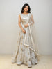 Grey Lehenga Adorned in Floral Sequins with Dupatta