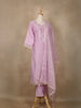 Lavender Floral Embroidered Silk Cotton Salwar Suit