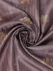 Dusty Mauve Floral Printed Design Tussar Saree with Contrast Border
