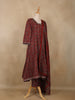 Dark Maroon Floral Printed Cotton Salwar Suit