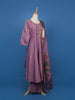 Light Purple Floral Designed Cotton Anarkali Salwar Suit - Diadem