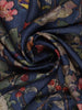 Navy Blue Floral Woven Tussar Silk Saree - Diadem