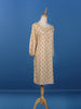 Cream Abstract Designed Casual Cotton Kurti