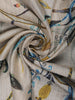 Ivory With Yellow Floral Design Printed Semi Tussar Saree