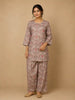 Pale pink Floral Designed Semi Silk Salwar Suit