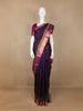Violet Floral Motifs Pure Kanchipuram Silk Saree - Diadem