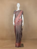 Dark Grey Abstract Designed Semi Tussar Silk Saree