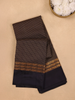 Navy Blue Checkered Woven Pure Kanchipuram Silk Saree - Diadem