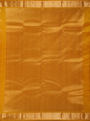 Yellow buttas Motif Pure Kanchipuram Silk Saree - Diadem