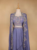 Blue Floral Embroidered Crepe Bridesmaids Lehenga - Diadem