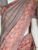 Dark Grey Abstract Designed Semi Tussar Silk Saree