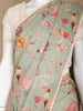 Green Floral Designed Georgette Fancy Saree