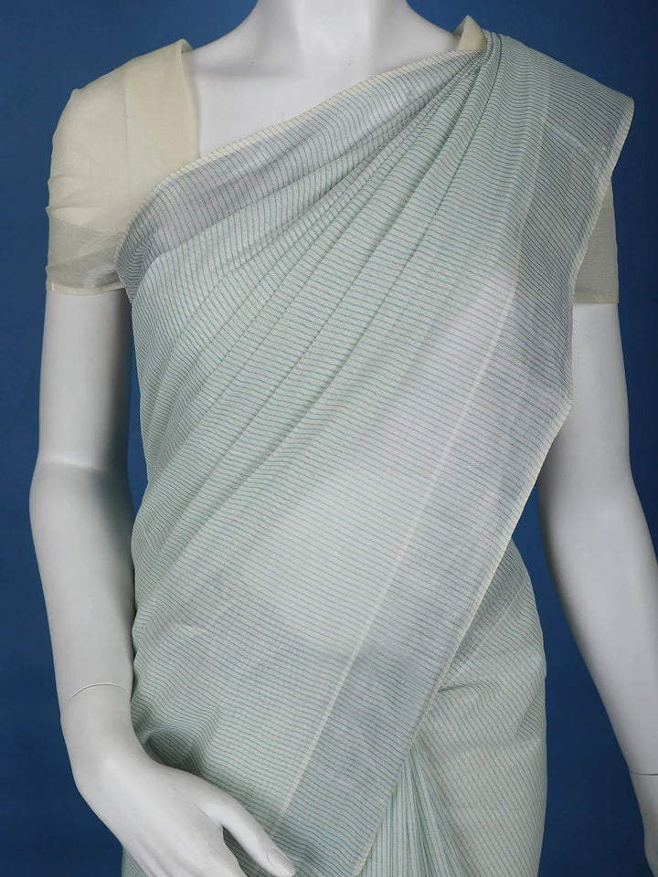 Grey Stripes Designed Cotton Saree - Diadem