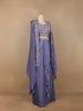 Blue Floral Embroidered Crepe Bridesmaids Lehenga - Diadem