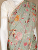 Green Floral Designed Georgette Fancy Saree