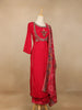 Pink Ajrakh Designs Cotton Rayon Straight Cut Salwar Suit - Diadem