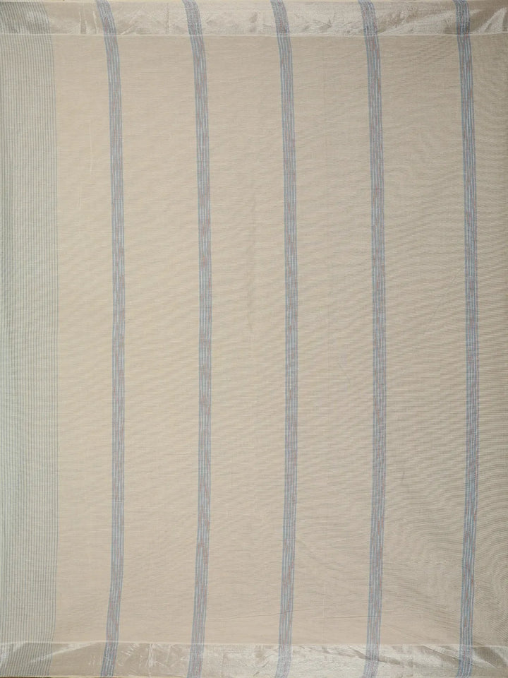 Grey Stripes Designed Cotton Saree - Diadem