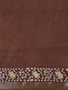 Brown Abstract Designed Cotton Fancy Saree - Diadem