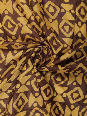 Brown Abstract Designed Cotton Fancy Saree - Diadem