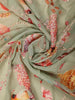 Green Floral Designed Georgette Fancy Saree