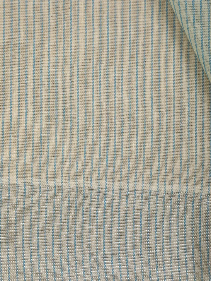 Grey Stripes Designed Cotton Saree - Diadem