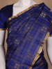 Royal Blue Checked Peacock Motif Kanchipuram Silk Saree - Diadem