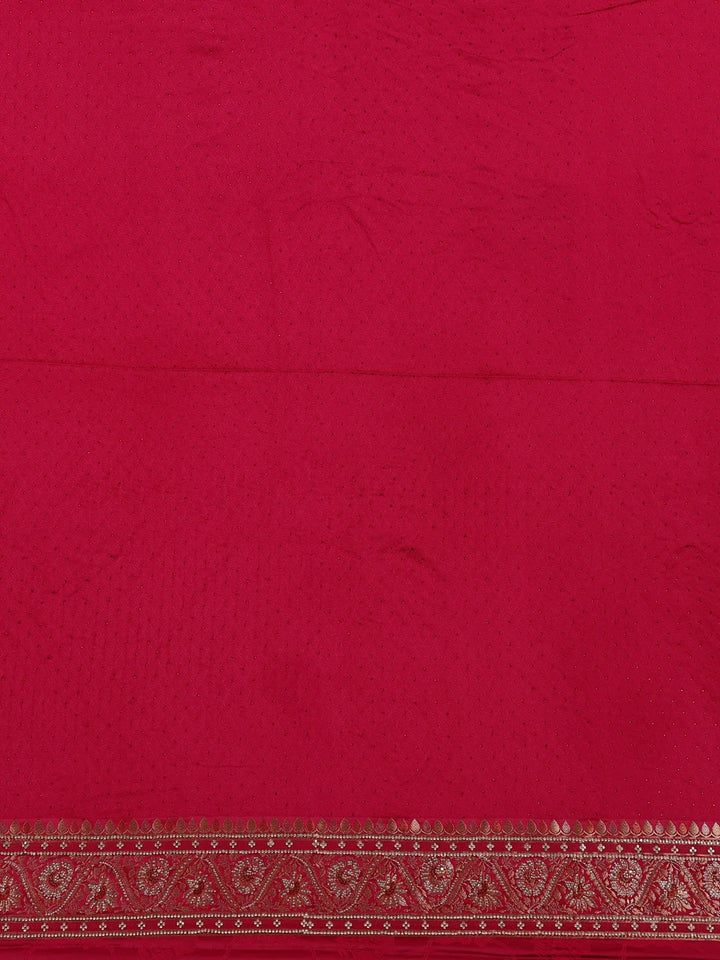 Pink Floral Designed Bridal Banarasi Silk Saree - Diadem