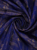 Royal Blue Checked Peacock Motif Kanchipuram Silk Saree - Diadem