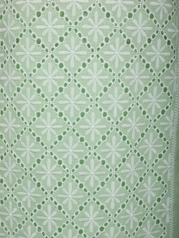 Pista Green Floral Embroidery Cotton Salwar Suit - Diadem