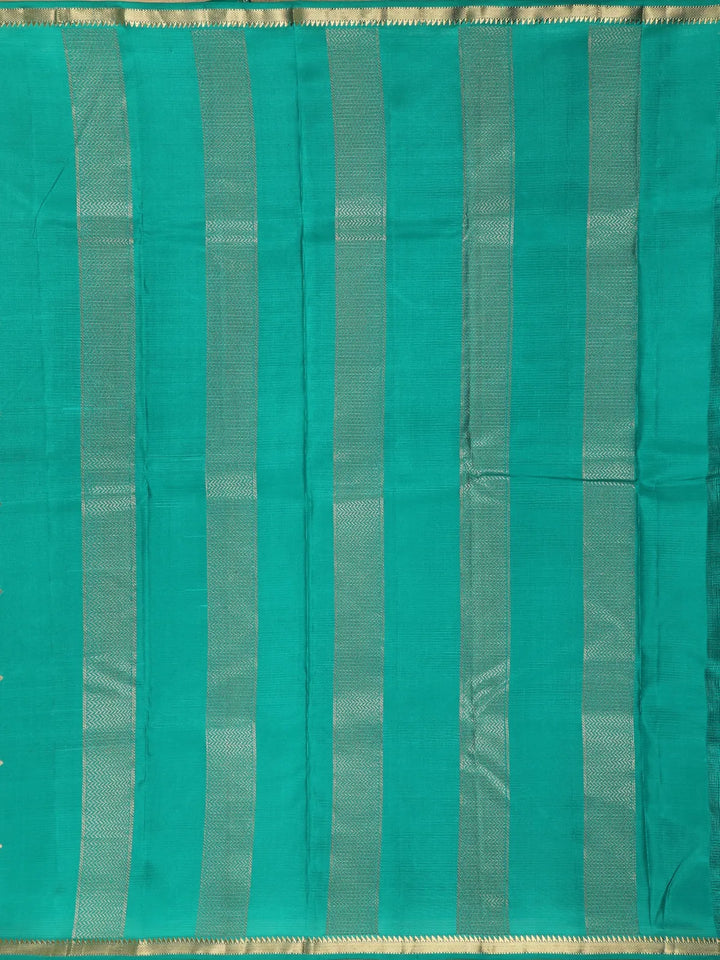 Green Butta Motif Pure Kanchipuram Silk Saree - Diadem